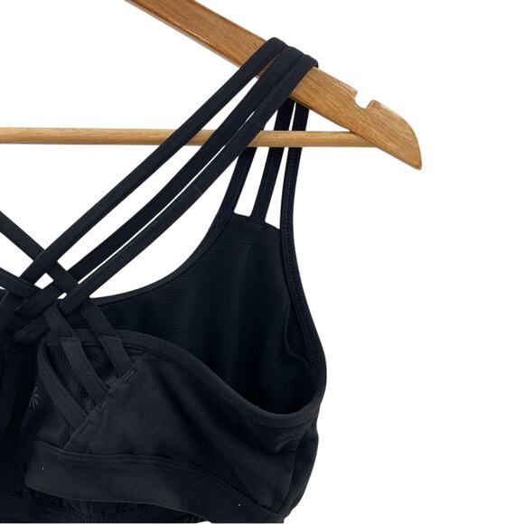 Athleta Fully Focused Sports Bra Black Powervita A-C Cup Size Medium - Picture 3 of 9